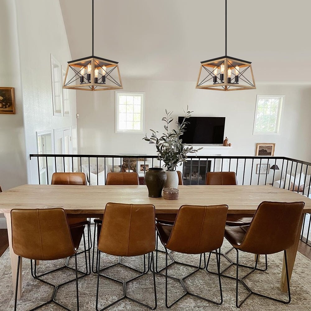 4-light Square Kitchen Island Rustic Chandeliers