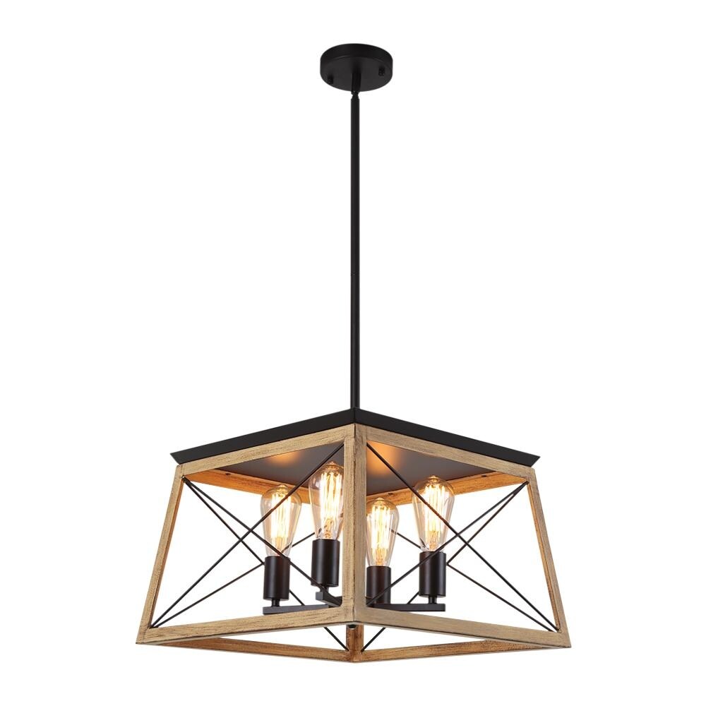 4-light Square Kitchen Island Rustic Chandeliers