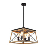 4-light Square Kitchen Island Rustic Chandeliers