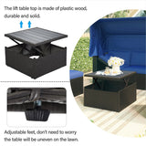 4-Piece Outdoor Wicker Sectional Patio Daybed with Canopy and Ottoman