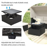 4-Piece Outdoor Wicker Sectional Patio Daybed with Canopy and Ottoman