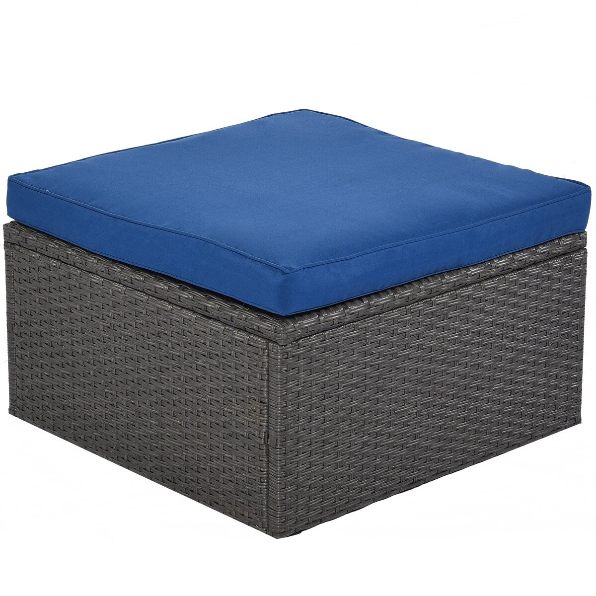 4-Piece Outdoor Wicker Sectional Patio Daybed with Canopy and Ottoman