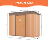 4.2 x 9.1 Ft Brown Outdoor Storage Shed, Metal Tool Shed with Lockable Doors Vents