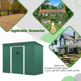 4.2 x 9.1 Ft Green Outdoor Storage Shed, Metal Tool Shed with Lockable Doors Vents