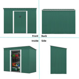 4.2 x 9.1 Ft Brown Outdoor Storage Shed, Metal Tool Shed with Lockable Doors Vents