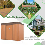 4.2 x 9.1 Ft Brown Outdoor Storage Shed, Metal Tool Shed with Lockable Doors Vents
