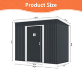4.2 x 9.1 Ft Brown Outdoor Storage Shed, Metal Tool Shed with Lockable Doors Vents