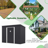 4.2 x 9.1 Ft Brown Outdoor Storage Shed, Metal Tool Shed with Lockable Doors Vents