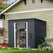 4.2 x 9.1 Ft Brown Outdoor Storage Shed, Metal Tool Shed with Lockable Doors Vents