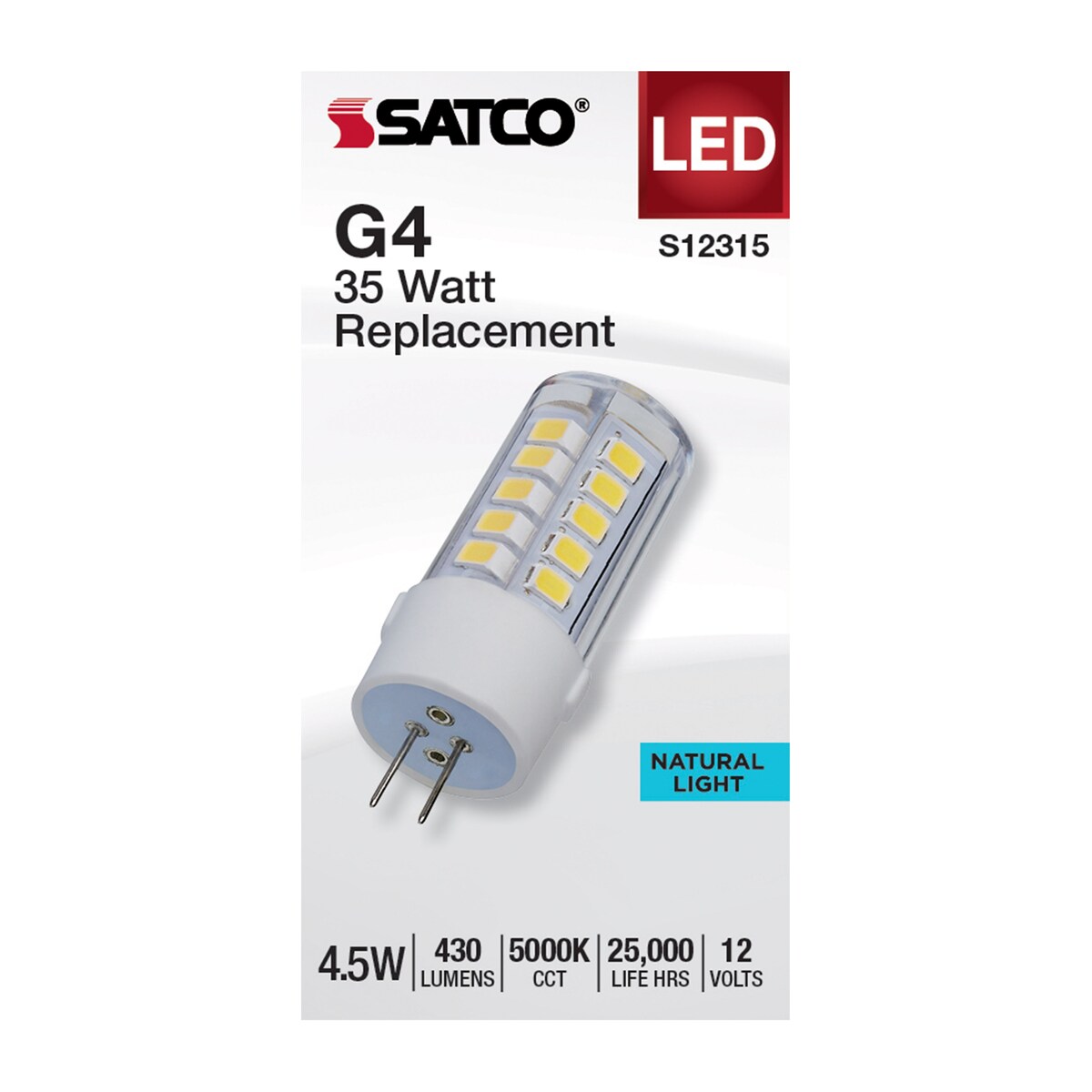 4.5 Watt T6 LED Clear Finish Bi Pin G4 Base 5000K 12V