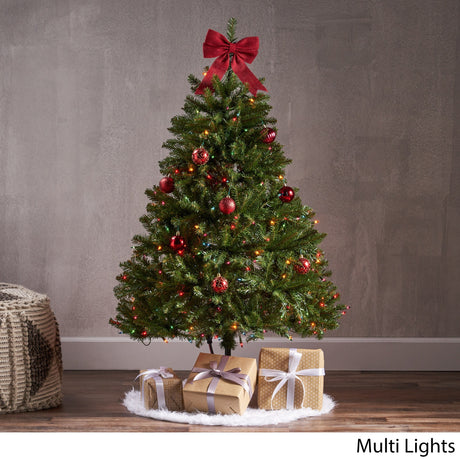 4.5-foot Fraser Fir Pre-Lit Clear String Light or Unlit Hinged Artificial Christmas Tree by Christopher Knight Home