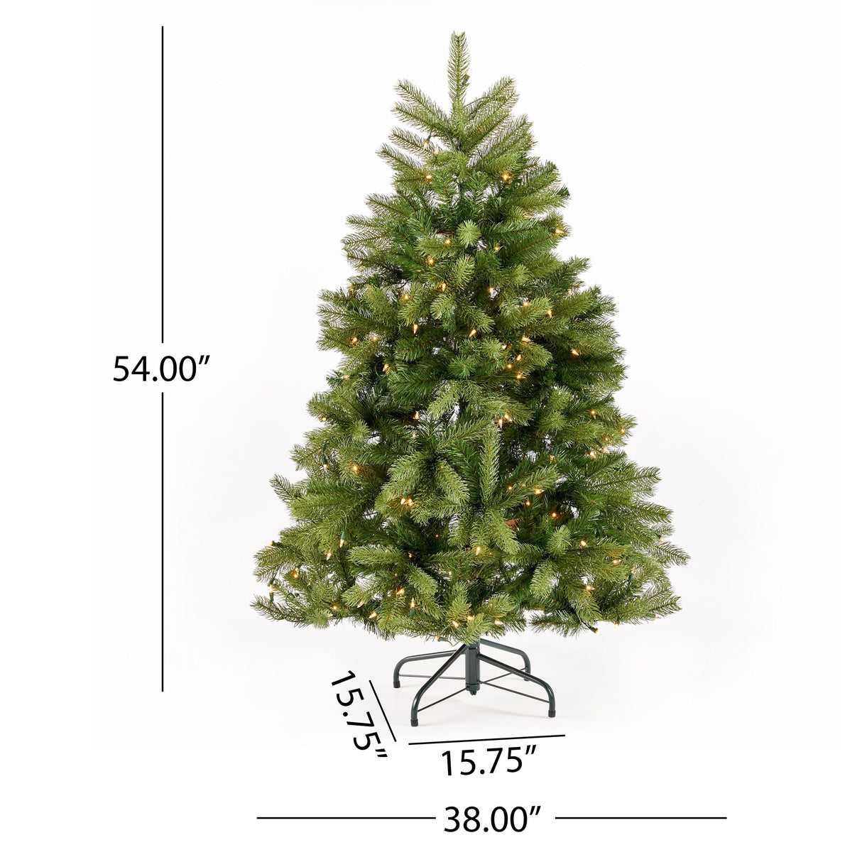 4.5-foot Mixed Spruce Pre-Lit String Light or Unlit Hinged Artificial Christmas Tree by Christopher Knight Home