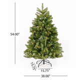 4.5-foot Mixed Spruce Pre-Lit String Light or Unlit Hinged Artificial Christmas Tree by Christopher Knight Home