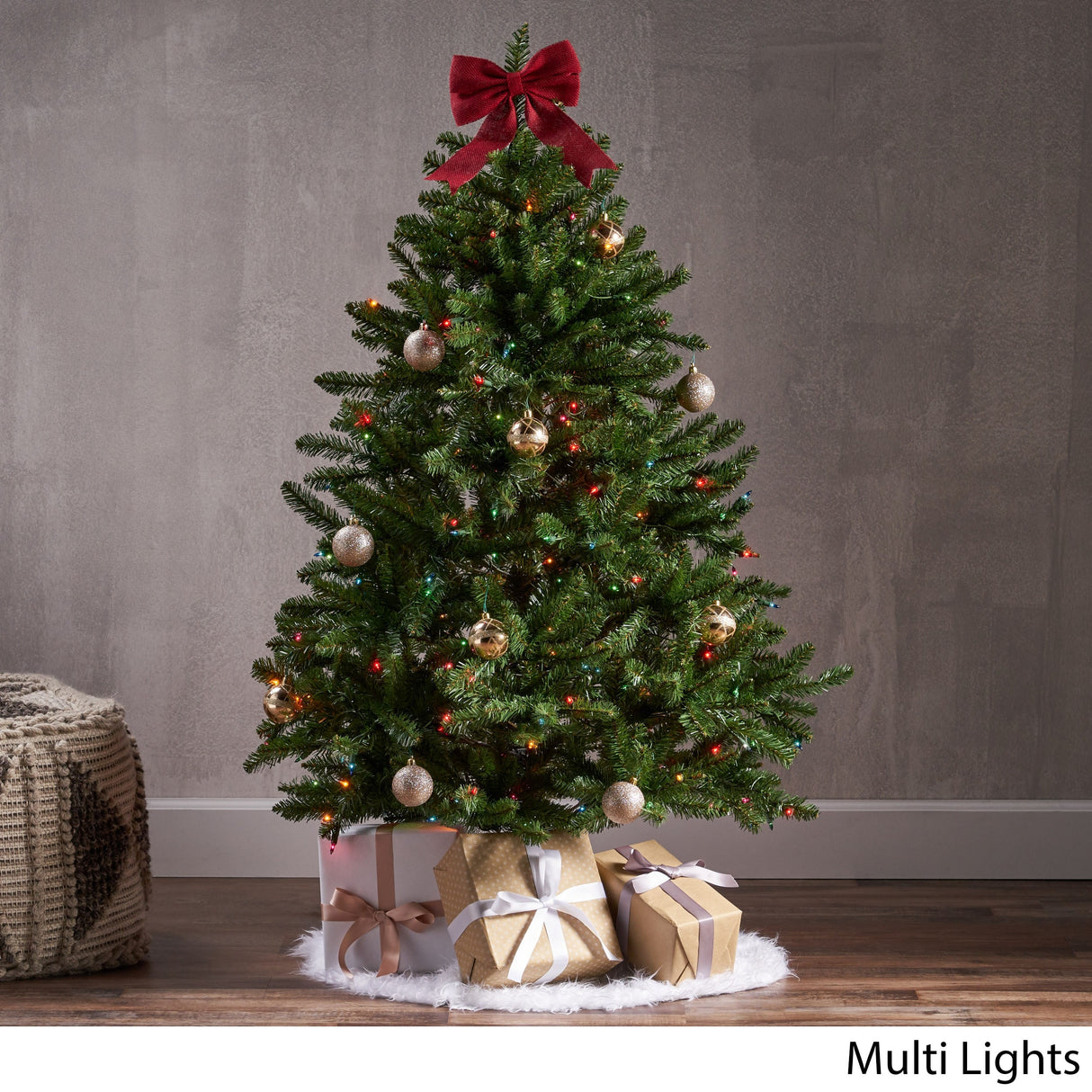 4.5-foot Norway Spruce Pre-Lit String Light or Unlit Hinged Artificial Christmas Tree by Christopher Knight Home