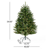 4.5-foot Norway Spruce Pre-Lit String Light or Unlit Hinged Artificial Christmas Tree by Christopher Knight Home