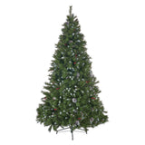 4.5-ft Spruce Pre-Lit or Unlit Artificial Christmas Tree with Frosted Branches Red Berries Pinecones by Christopher Knight Home