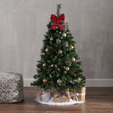 4.5-ft Spruce Pre-Lit or Unlit Artificial Christmas Tree with Frosted Branches Red Berries Pinecones by Christopher Knight Home