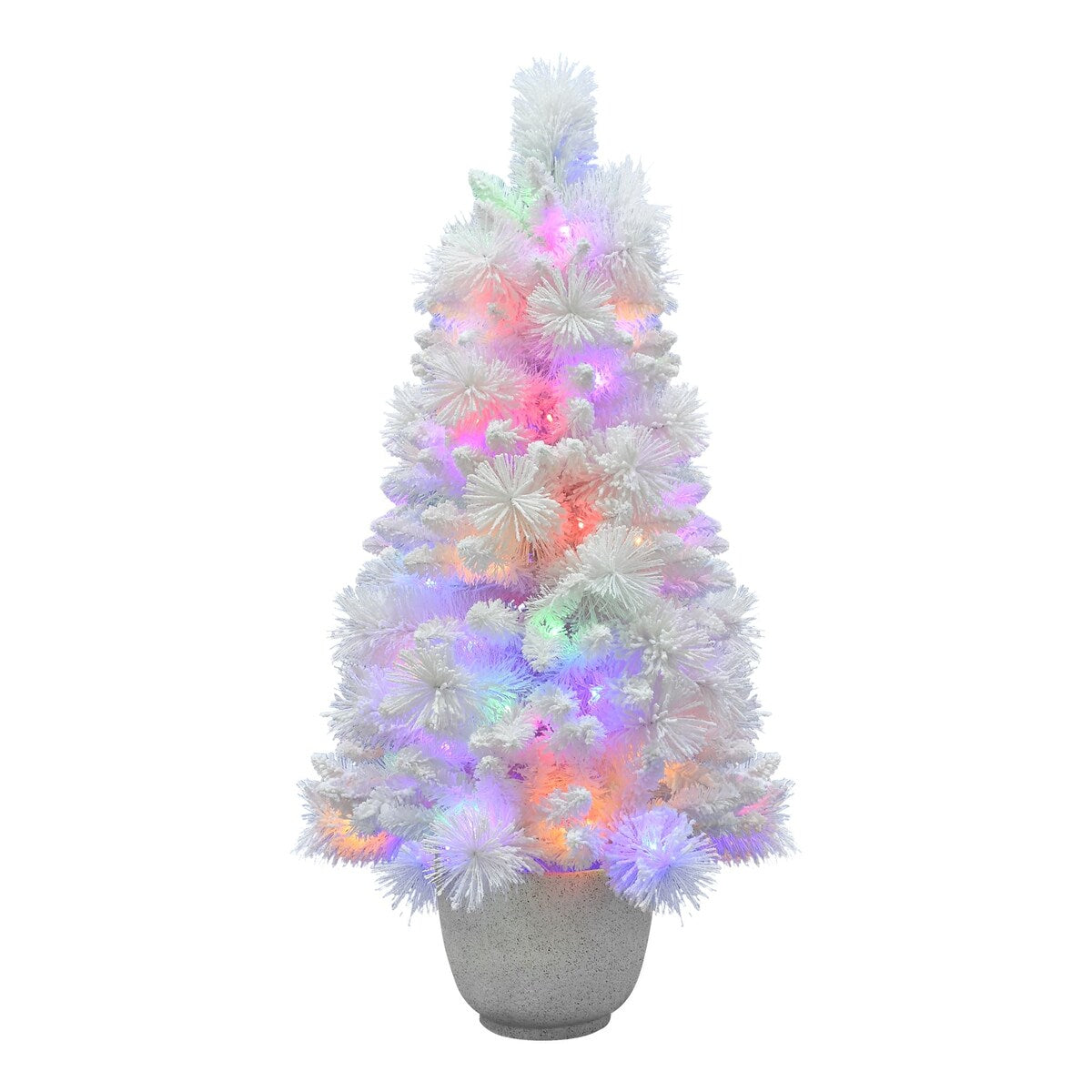 4.5Ft Pre-Lit White Flocked Tree with MgO Pot