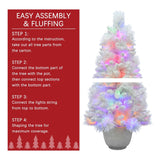 4.5Ft Pre-Lit White Flocked Tree with MgO Pot
