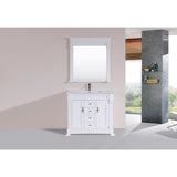 40-inch Balboa White Single Traditional Vanity with Integrated Sink
