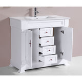 40-inch Balboa White Single Traditional Vanity with Integrated Sink