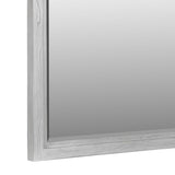 40 Inch Lou Rectangular Mirror, Wood Frame, Grain Details, Washed White