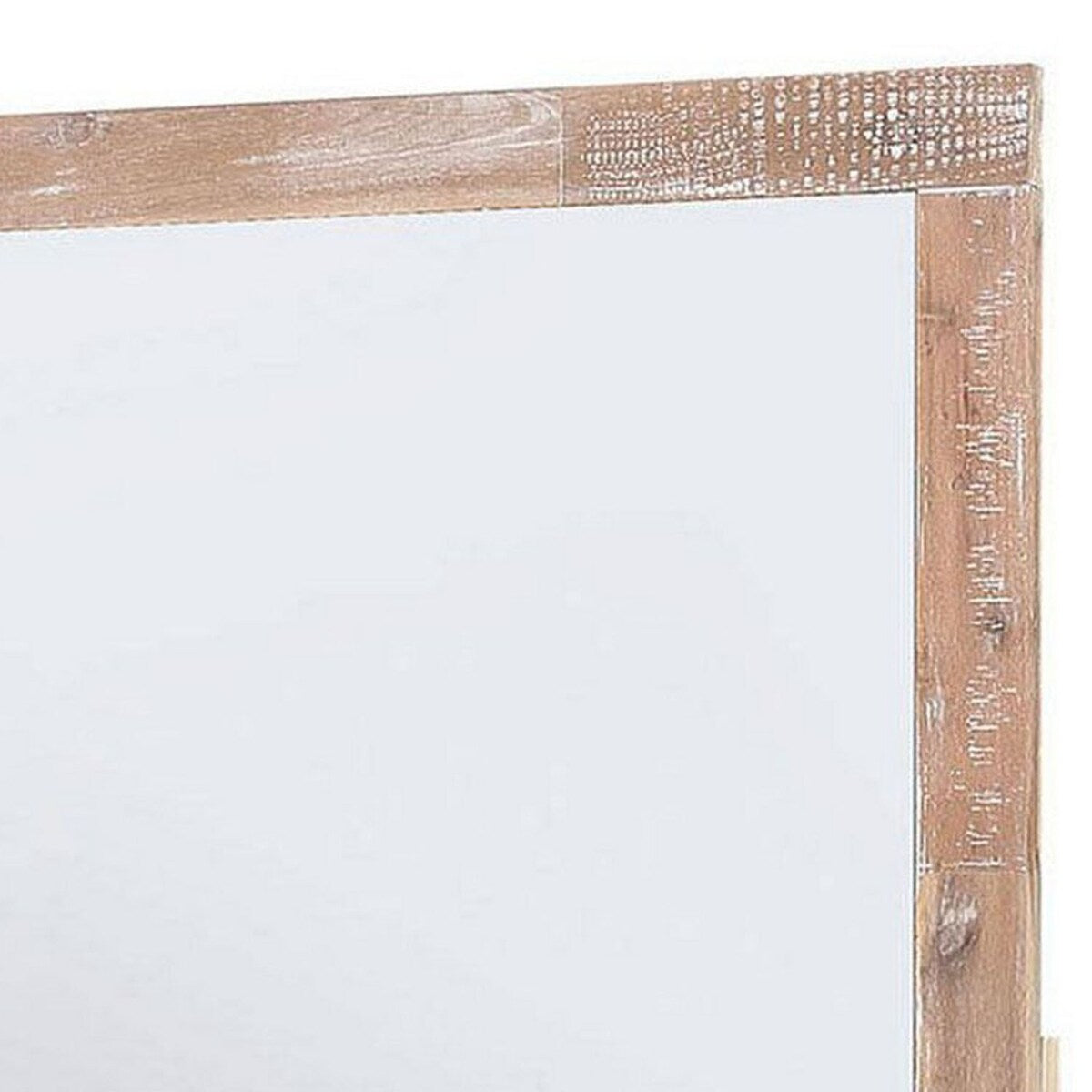 40 Inch Rustic Style Wooden Frame Square Mirror, Gray