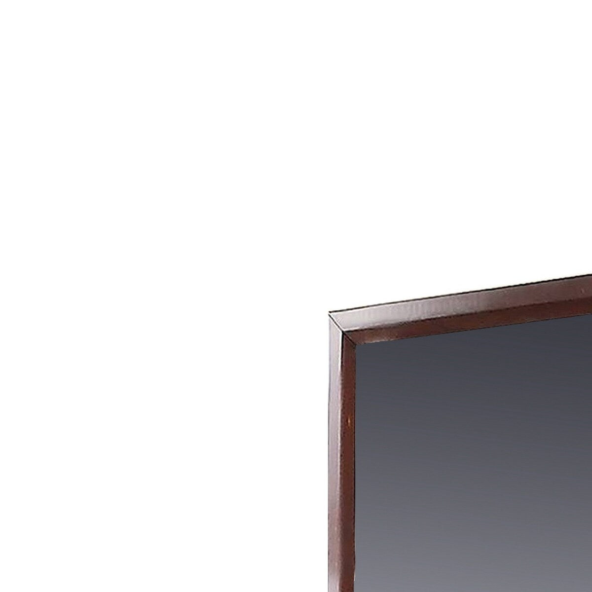 40 Inches Square Wood Encased Mirror, Brown