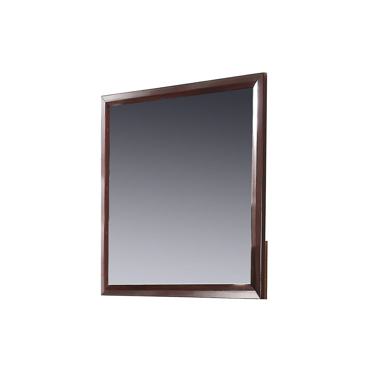 40 Inches Square Wood Encased Mirror, Brown