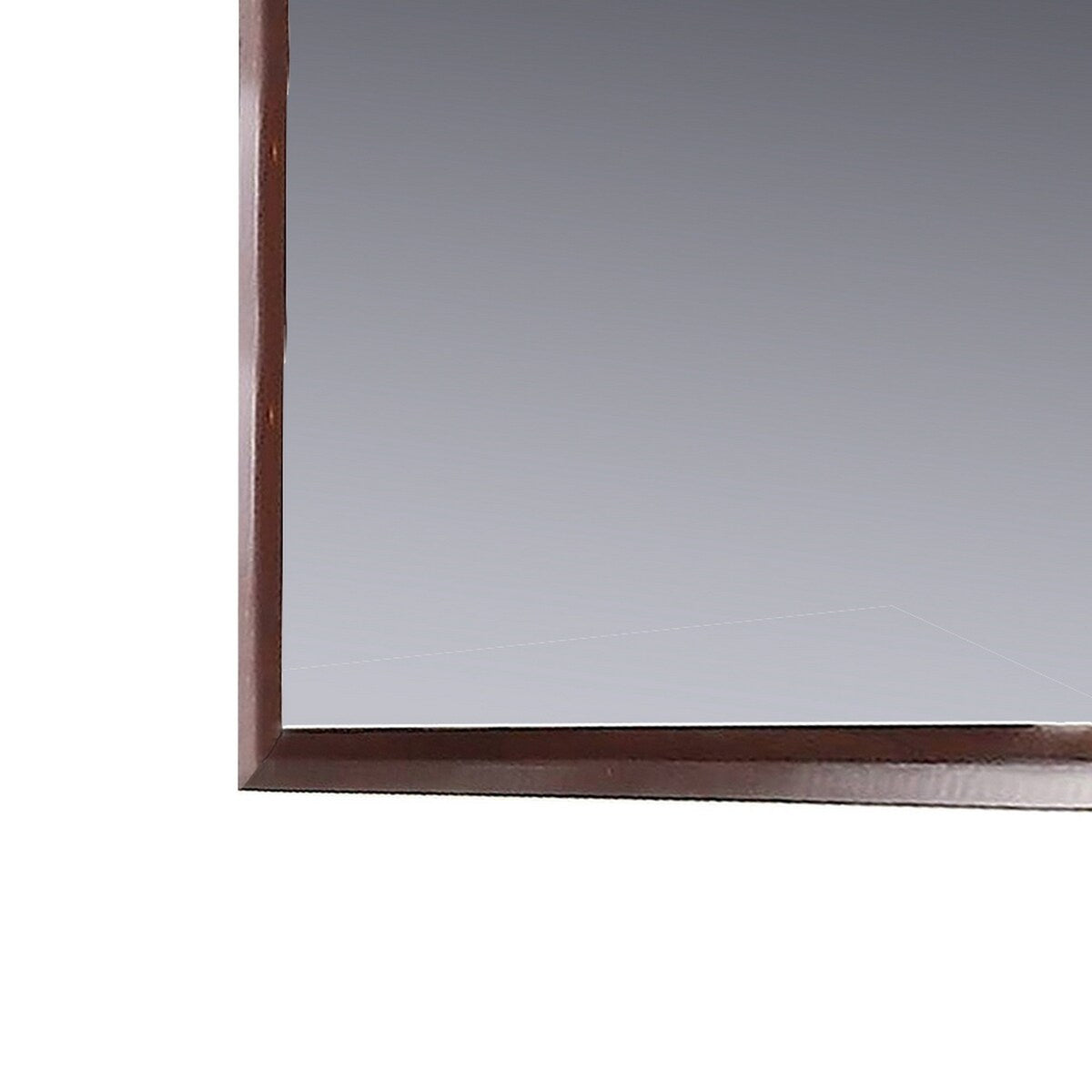 40 Inches Square Wood Encased Mirror, Brown