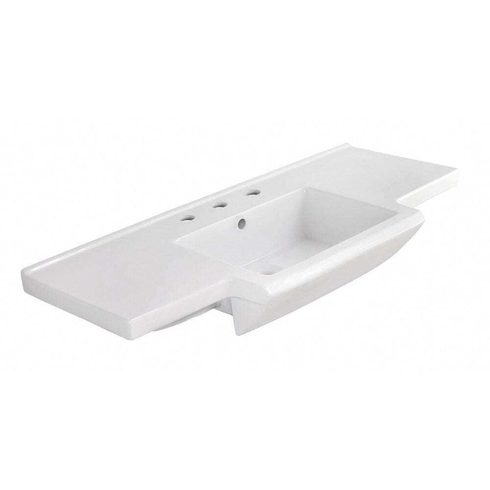 40-in. W 3H8-in. Ceramic Top Set In White Color - Overflow Drain Incl.