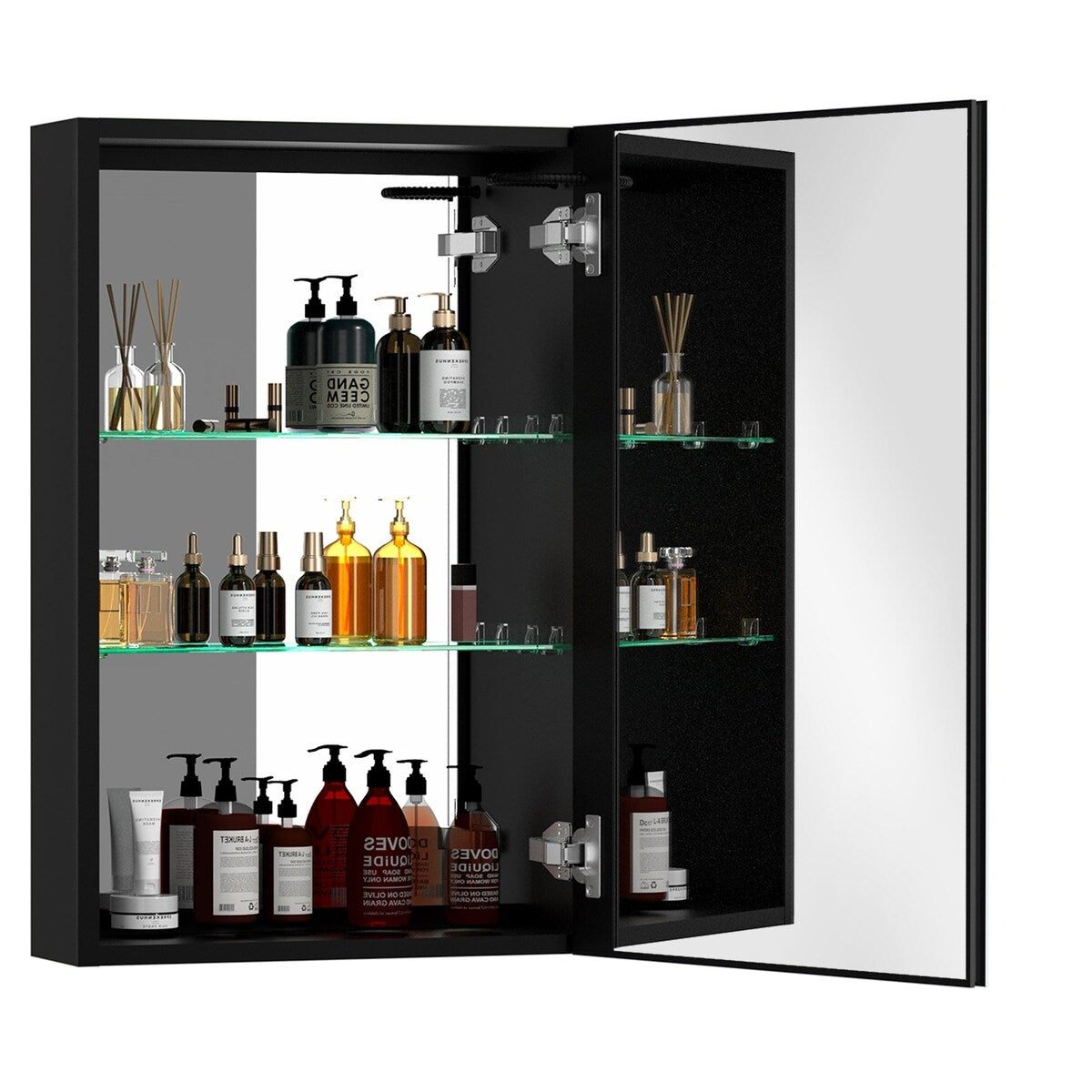 40 in.W x 30 in. H Aluminum Surface Mounted LED Medicine Cabinet with Doors and Mirrors - 40'' X 30''