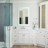 40-in Modern Silver Glass Framed Rectangular Decorative Wall Bathroom Vanity Mirror