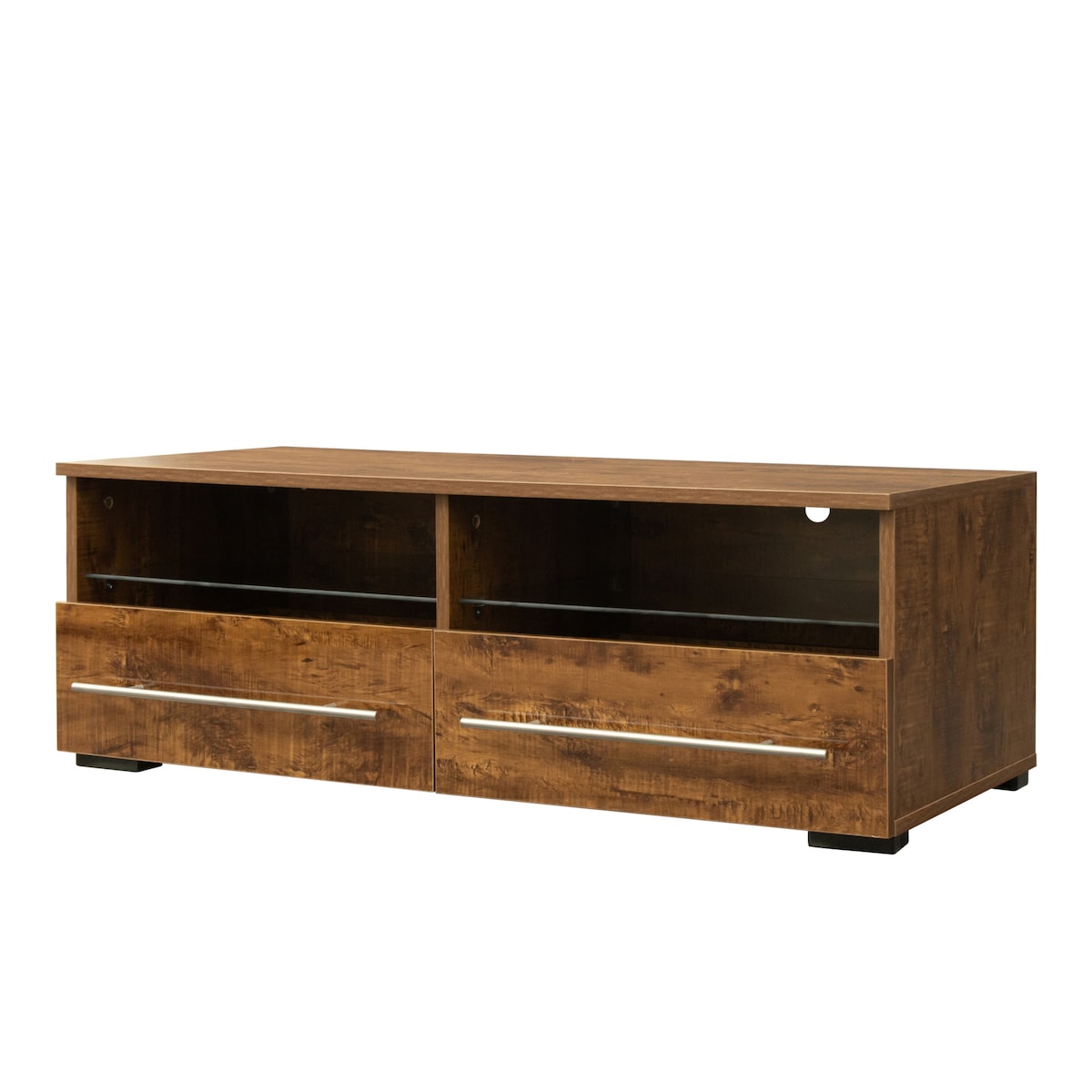 40 inch Small LED Media Console Table Solid Wood TV Stand with LED Rem Overstock