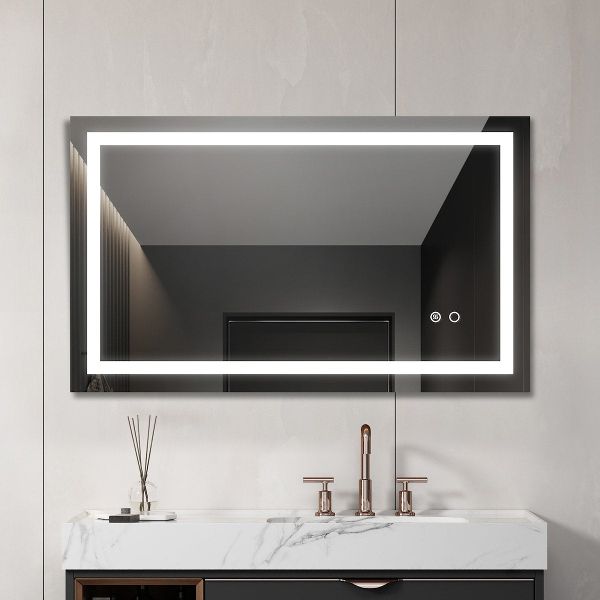 40 x 24 LED Lighted Bathroom Wall Mounted Mirror