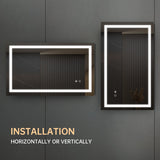 40 x 24 LED Lighted Bathroom Wall Mounted Mirror