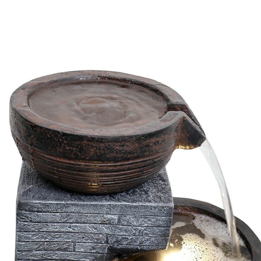 40.1" Garden Water Fountains with LED Lights