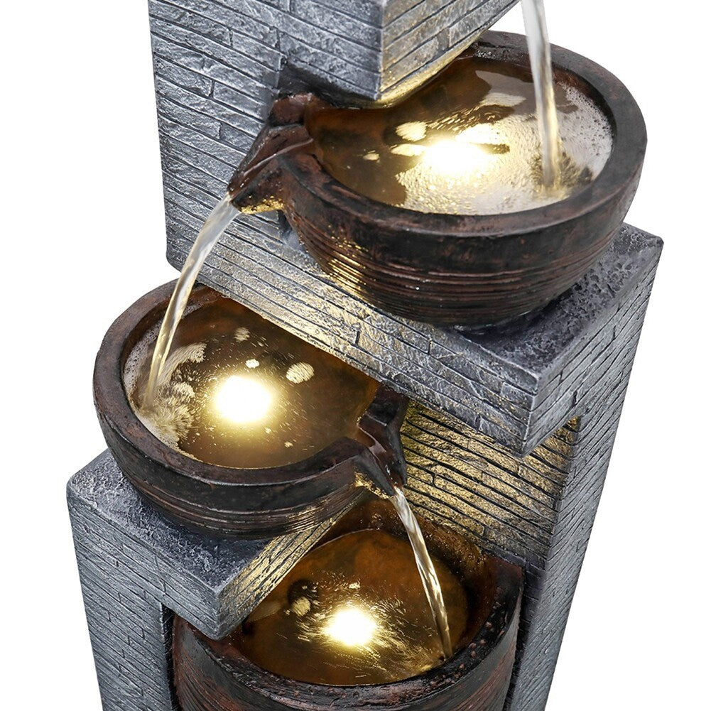 40.1" Garden Water Fountains with LED Lights