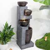 40.1" Garden Water Fountains with LED Lights