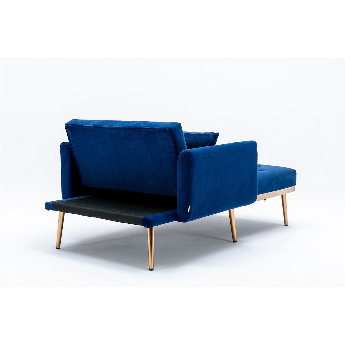 40.94" W Velvet Chaise Lounge Chair with Button Tufted Cushion and Ottoman