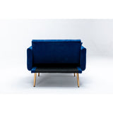 40.94" W Velvet Chaise Lounge Chair with Button Tufted Cushion and Ottoman