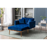 40.94" W Velvet Chaise Lounge Chair with Button Tufted Cushion and Ottoman