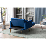 40.94" W Velvet Chaise Lounge Chair with Button Tufted Cushion and Ottoman