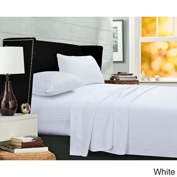 400 Thread Count Cotton Deep Pocket Bed Sheet Set with Oversize Flat