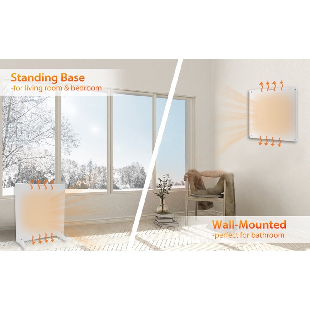 400-Watt Ceramic Wall Mounted/Freestanding Heater Panel with Overheat Protection