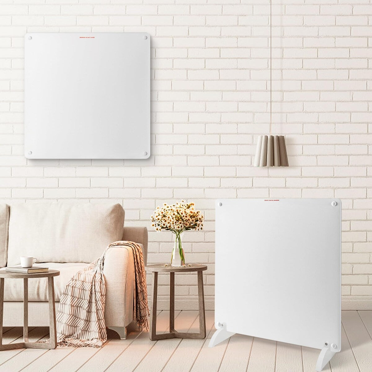 400-Watt Ceramic Wall Mounted/Freestanding Heater Panel with Overheat Protection