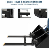 4000lbs 60" Clamp-On Pallet Forks Skid Steer Loader Bucket with Adjustable Stabilizer Ba