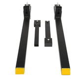 4000lbs 60" Clamp-On Pallet Forks Skid Steer Loader Bucket with Adjustable Stabilizer Ba