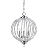 Olivia Chrome-finished Acrylic/Metal 5-light Pendant Fixture - Chrome/Clear