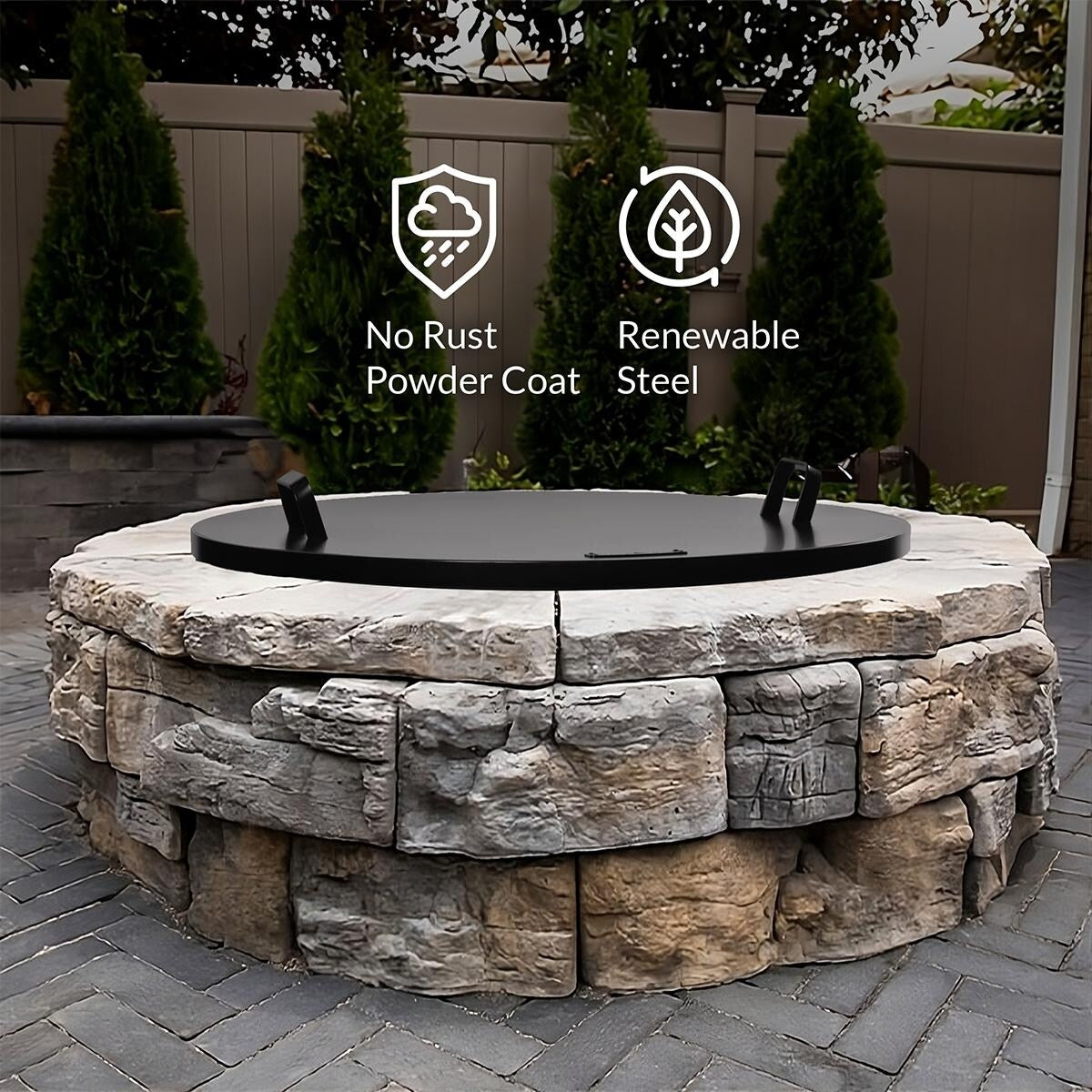 40" Cover Lid for Outdoor Fire Pits and Paver Fire Pits